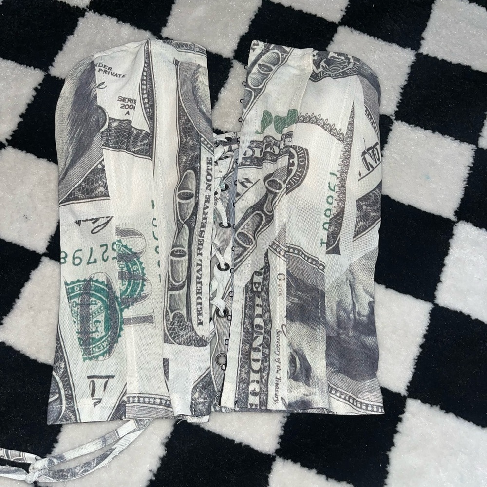 Money Print Corset Top